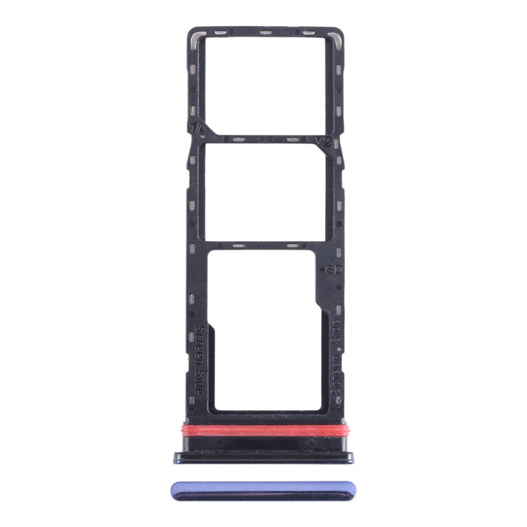 For Infinix Smart 6 Plus India X6823 SIM Card Tray + SIM Card Tray + Micro SD Card Tray (Blue) - Card Tray by buy2fix | Online Shopping UK | buy2fix
