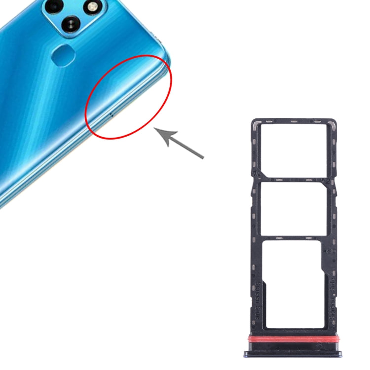For Infinix Smart 6 Plus India X6823 SIM Card Tray + SIM Card Tray + Micro SD Card Tray (Blue) - Card Tray by buy2fix | Online Shopping UK | buy2fix