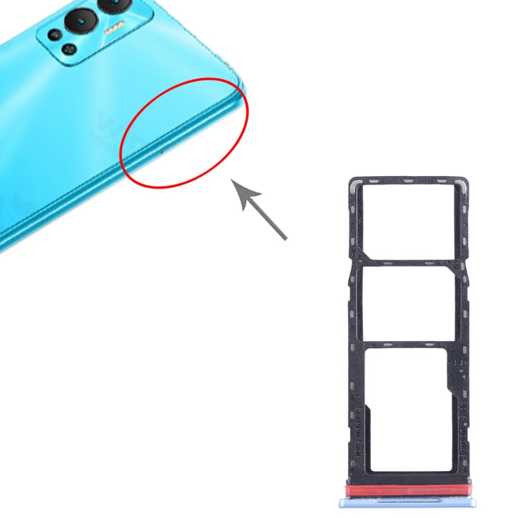 For Infinix Hot 20i X665 SIM Card Tray + SIM Card Tray + Micro SD Card Tray (Blue) - Card Tray by buy2fix | Online Shopping UK | buy2fix