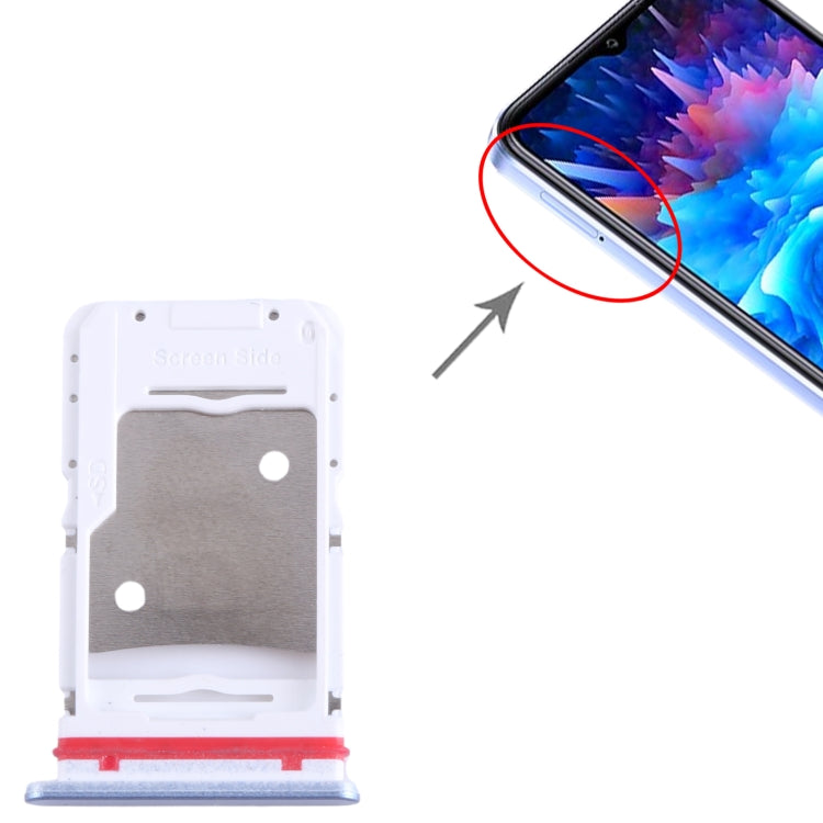 For Infinix Hot 20 5G X666 SIM Card Tray + SIM Card Tray + Micro SD Card Tray (Blue) - Card Tray by buy2fix | Online Shopping UK | buy2fix