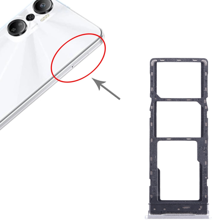 For Infinix Hot 20 X6826 SIM Card Tray + SIM Card Tray + Micro SD Card Tray (White) - Card Tray by buy2fix | Online Shopping UK | buy2fix