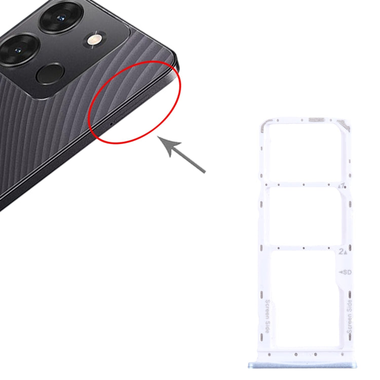 For Infinix Smart 7 India X6517 SIM Card Tray + SIM Card Tray + Micro SD Card Tray (Blue) - Card Tray by buy2fix | Online Shopping UK | buy2fix