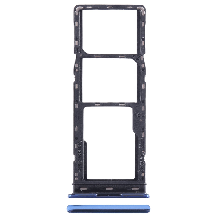 For Tecno Spark 10 SIM Card Tray + SIM Card Tray + Micro SD Card Tray (Blue) - Card Tray by buy2fix | Online Shopping UK | buy2fix
