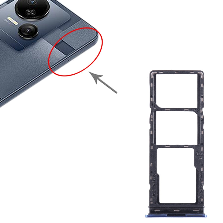 For Tecno Spark 10 SIM Card Tray + SIM Card Tray + Micro SD Card Tray (Blue) - Card Tray by buy2fix | Online Shopping UK | buy2fix