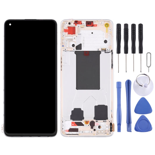 Original LCD Screen For OPPO Reno7 Pro 5G Digitizer Full Assembly with Frame (Gold) by buy2fix