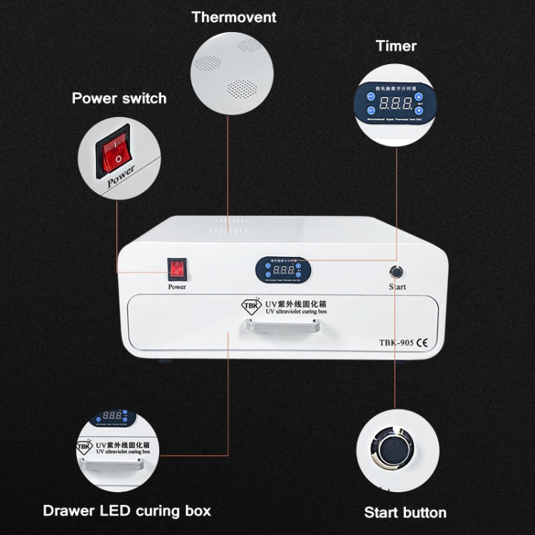 TBK-905 220V UV Curing Box Mobile Phone LCD Screen Glass OCA Curing Bonding by TBK