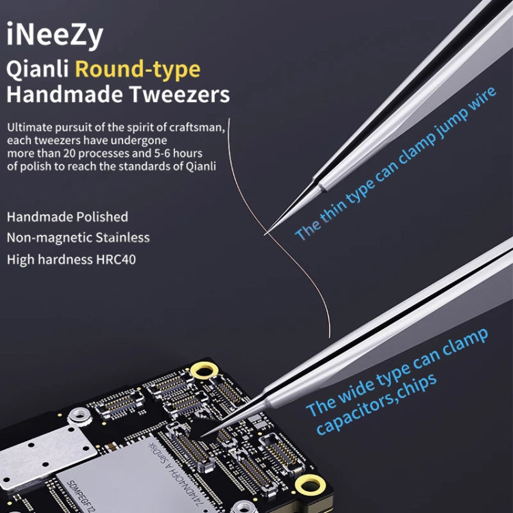 Qianli iNeezy YK-02 Stainless Steel Extra-sharp Thickened Tweezers Pointed Tweezers - Tweezers by QIANLI | Online Shopping UK | buy2fix