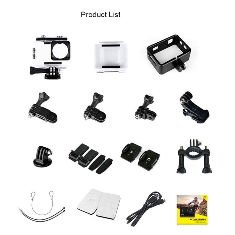 C1 Dual-Screen 2.0 inch + 1.3 inch Screen Anti-shake 4K WiFi Sport Action Camera Camcorder with Waterproof Housing Case, Allwinner V316, 170 Degrees Wide Angle (Black) - Sports Camera by buy2fix | Online Shopping UK | buy2fix