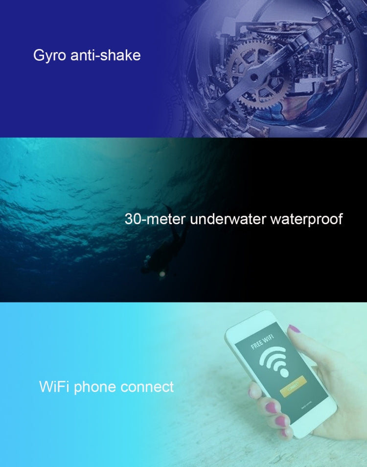 C1 Dual-Screen 2.0 inch + 1.3 inch Screen Anti-shake 4K WiFi Sport Action Camera Camcorder with Waterproof Housing Case, Allwinner V316, 170 Degrees Wide Angle (Black) - Sports Camera by buy2fix | Online Shopping UK | buy2fix
