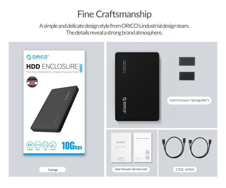 ORICO 2.5 inch Type-C Hard Drive Enclosure by ORICO