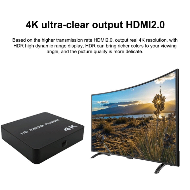 Uhd 4K Player Single-unit Advertising Machine Powered Up Automatically Plays Video PPT Horizontal and Vertical U Disk US(black) - Multimedia Player by buy2fix | Online Shopping UK | buy2fix
