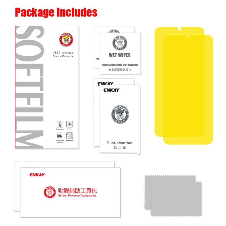 2 PCS ENKAY Hat-Prince 0.1mm 3D Full Screen Protector Explosion-proof Hydrogel Film for Samsung Galaxy A30 / A50 by ENKAY