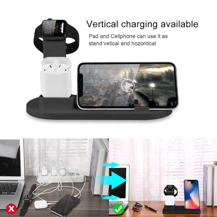 HQ-UD15 5 in 1 Micro USB + USB-C / Type-C + 8 Pin Interface Phone Charging Base with 8 Pin Earphone Charging Interface & Watch Stand, Without Wireless Charger(White) - Multifunction Charger by buy2fix | Online Shopping UK | buy2fix