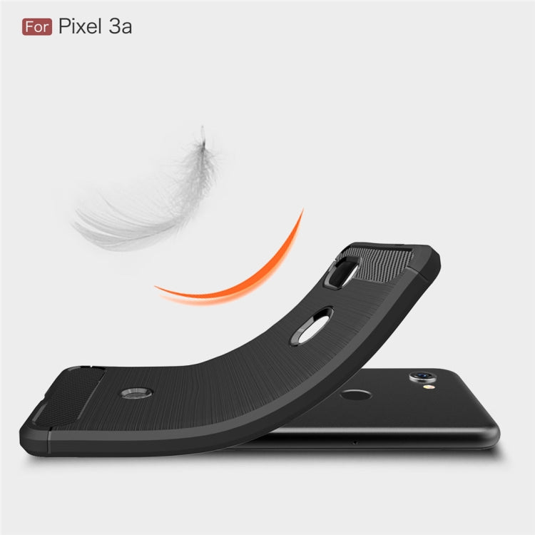 Brushed Texture Carbon Fiber TPU Case for Google Pixel 3a(Black) - Google Cases by buy2fix | Online Shopping UK | buy2fix