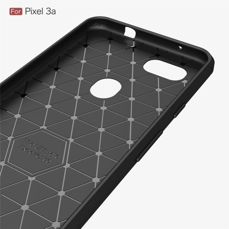 Brushed Texture Carbon Fiber TPU Case for Google Pixel 3a(Black) - Google Cases by buy2fix | Online Shopping UK | buy2fix