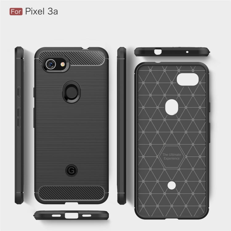 Brushed Texture Carbon Fiber TPU Case for Google Pixel 3a(Black) - Google Cases by buy2fix | Online Shopping UK | buy2fix