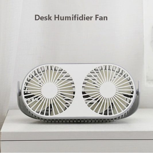 Small Bean Desktop Desktop Double Leaf Usb Mini Fan(Gray) - Electric Fans by buy2fix | Online Shopping UK | buy2fix