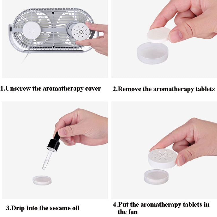 Small Bean Desktop Desktop Double Leaf Usb Mini Fan(Gray) - Electric Fans by buy2fix | Online Shopping UK | buy2fix