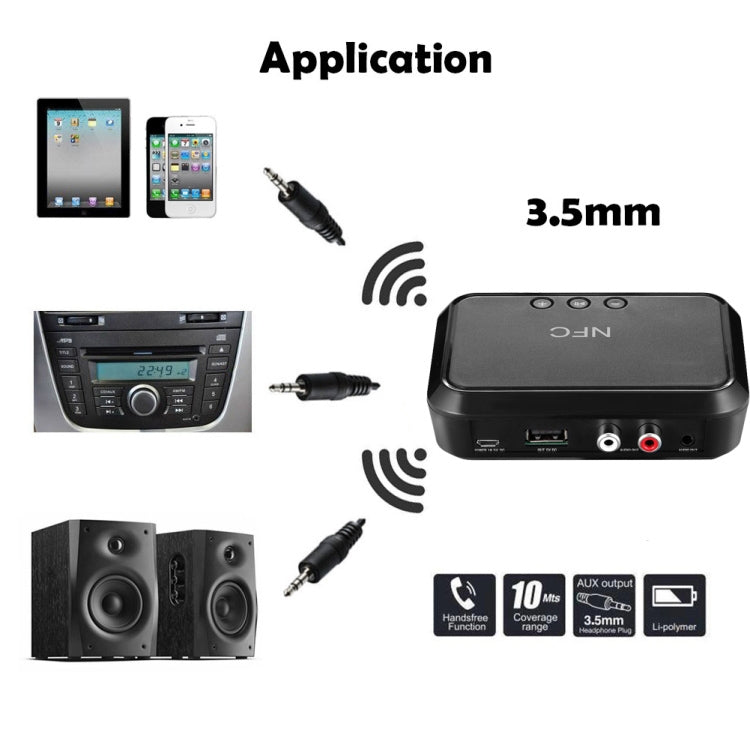 B10 NFC Desktop Bluetooth Music Receiver 4.1 Bluetooth Adapter USB Drive Reads Bluetooth Speaker - Audio Receiver Transmitter by buy2fix | Online Shopping UK | buy2fix