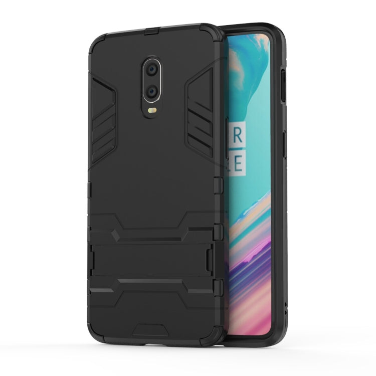 Shockproof PC + TPU Case with Holder for OnePlus 7 / 6T(Black) - OnePlus Cases by buy2fix | Online Shopping UK | buy2fix