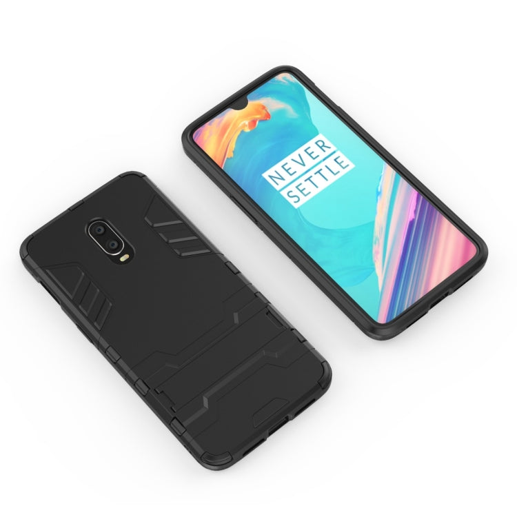 Shockproof PC + TPU Case with Holder for OnePlus 7 / 6T(Black) - OnePlus Cases by buy2fix | Online Shopping UK | buy2fix