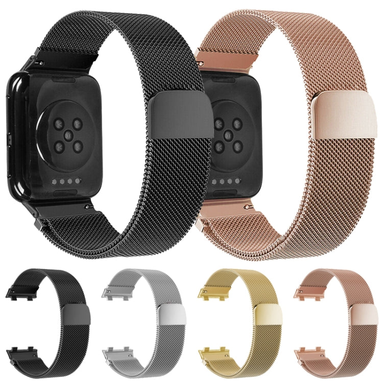 For OPPO Watch 41MM Smart Watch Milanese Stainless Steel Metal Watch Band (Rose Pink) by buy2fix