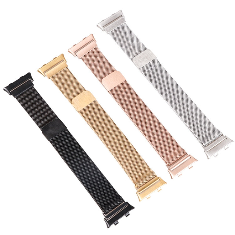 For OPPO Watch 46MM Smart Watch Milanese Stainless Steel Metal Watch Band(Silver) - by buy2fix | Online Shopping UK | buy2fix