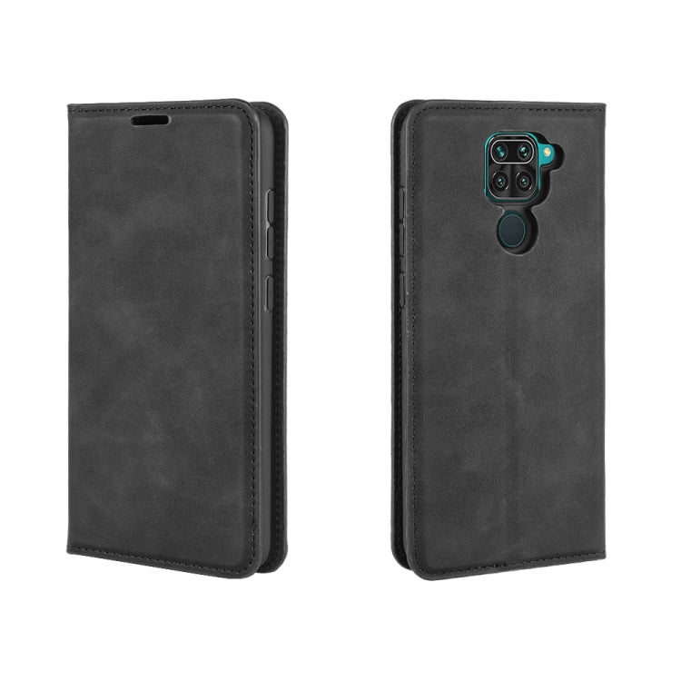 For Xiaomi Redmi Note 9/10X 4G Retro-skin Business Magnetic Suction Leather Case with Holder & Card Slots & Wallet(Black) - Xiaomi Cases by buy2fix | Online Shopping UK | buy2fix