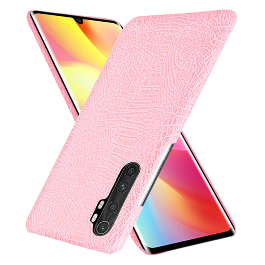 For Xiaomi Mi Note 10 Lite Shockproof Crocodile Texture PC + PU Case(Pink) by buy2fix