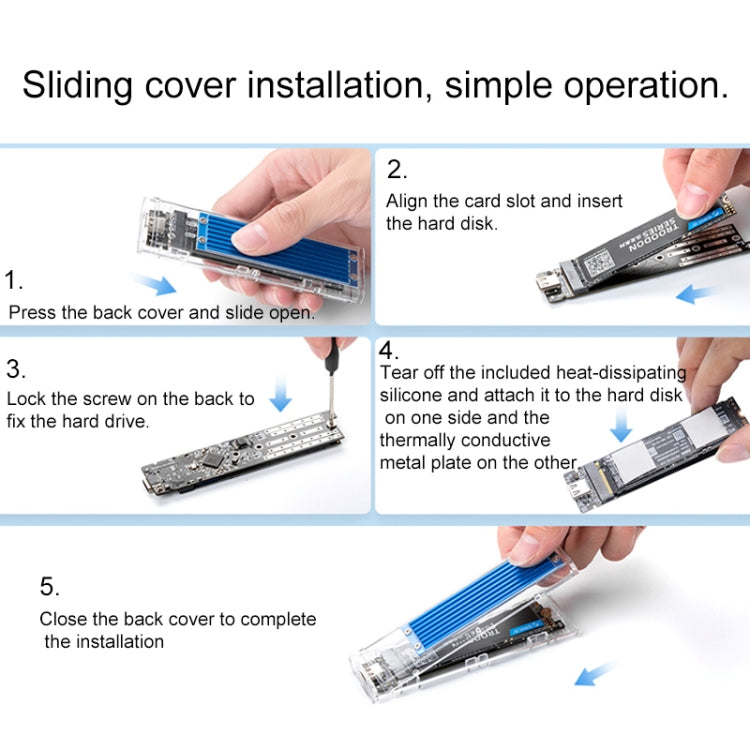 ORICO TCM2M-C3 M.2 SSD Dual Protocol Hard Disk Case by ORICO