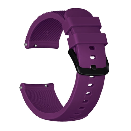 20mm For Huami Amazfit GTS / Samsung Galaxy Watch Active 2 / Gear Sport Silicone Watch Band(Purple) by buy2fix