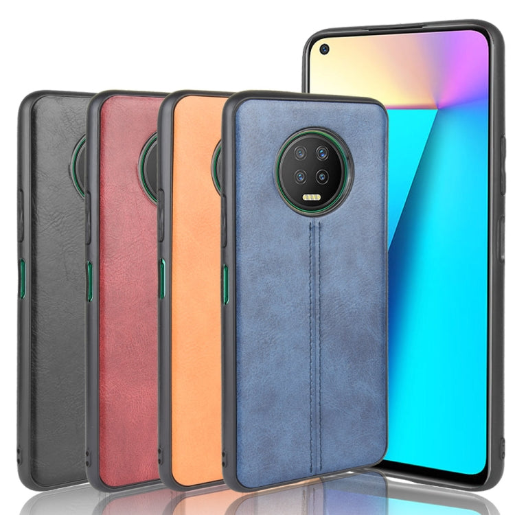 For Infinix Note 7 Shockproof Sewing Cow Pattern Skin Texture PC + PU + TPU Case(Red) by idewei