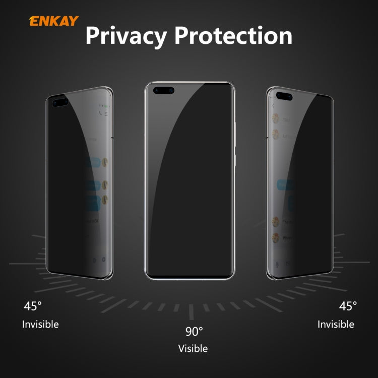 For Huawei P40 Pro ENKAY Hat-Prince 0.26mm 9H 3D Curved Heat Bending Privacy Anti-spy Full Screen Tempered Glass Film - Huawei Tempered Glass by ENKAY | Online Shopping UK | buy2fix