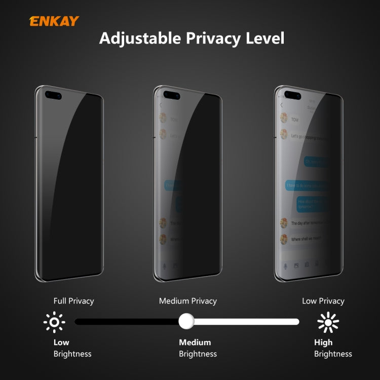 For Huawei P40 Pro ENKAY Hat-Prince 0.26mm 9H 3D Curved Heat Bending Privacy Anti-spy Full Screen Tempered Glass Film - Huawei Tempered Glass by ENKAY | Online Shopping UK | buy2fix