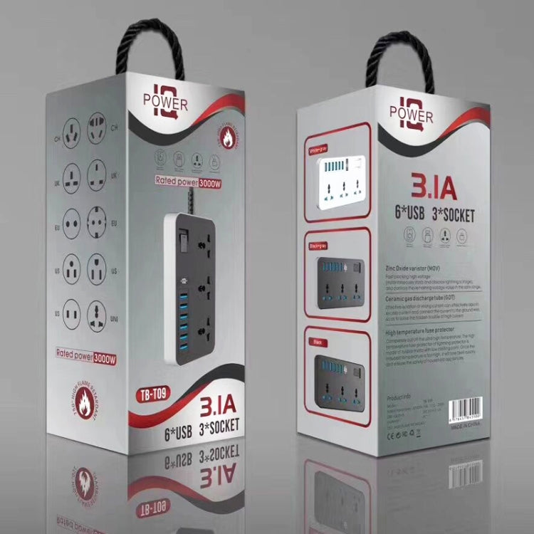 T09 3000W High Power Multi-Function Plug-in 3-Hole International Universal Jack + 6 USB Intelligent Charging US PLUG - Extension Socket by buy2fix | Online Shopping UK | buy2fix