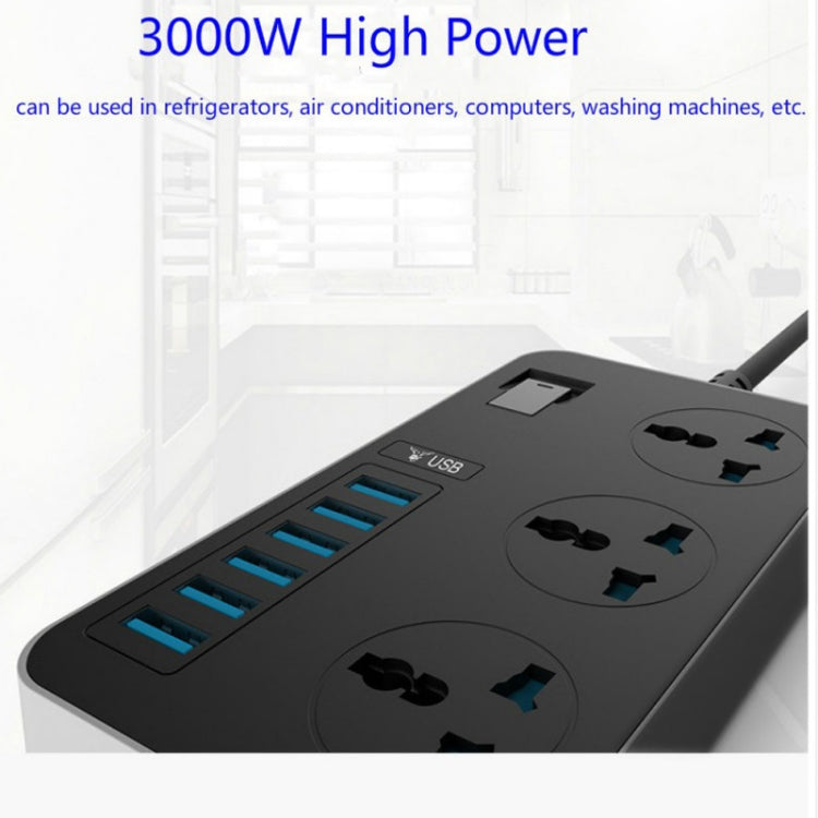 T09 3000W High Power Multi-Function Plug-in 3-Hole International Universal Jack + 6 USB Intelligent Charging US PLUG - Extension Socket by buy2fix | Online Shopping UK | buy2fix