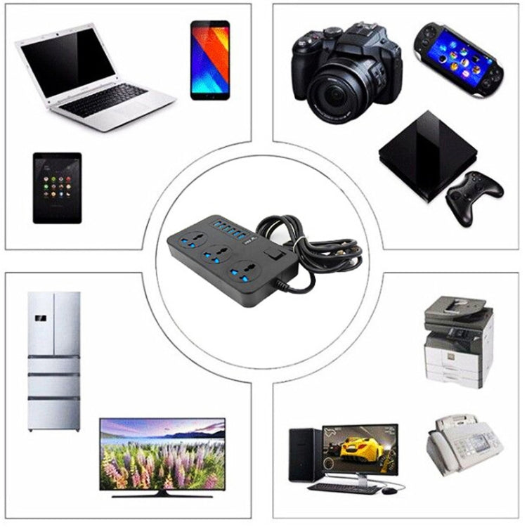 T09 3000W High Power Multi-Function Plug-in 3-Hole International Universal Jack + 6 USB Intelligent Charging US PLUG - Extension Socket by buy2fix | Online Shopping UK | buy2fix