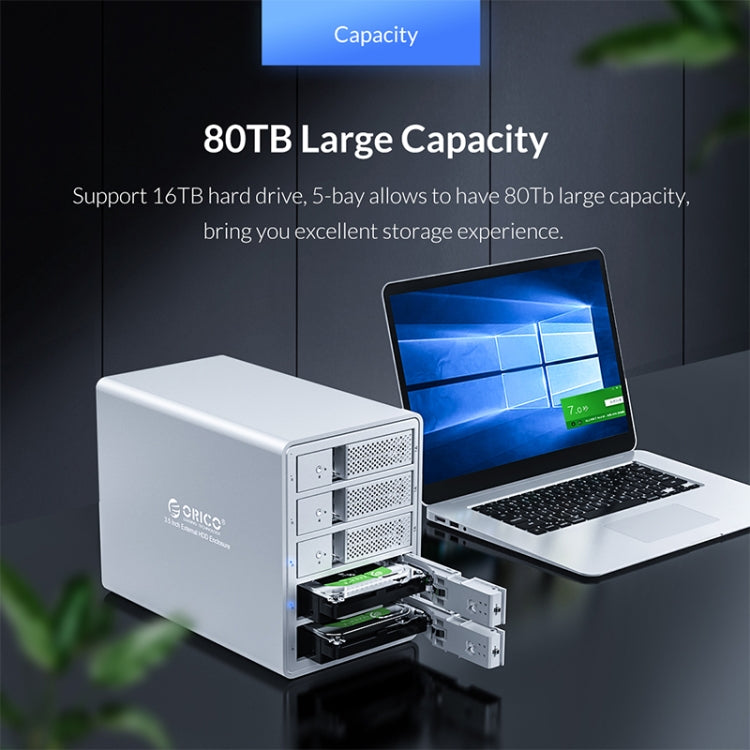 ORICO 9548U3-BK 3.5-Inch Multi-Bay Hard Drive Enclosure - HDD Enclosure by ORICO | Online Shopping UK | buy2fix