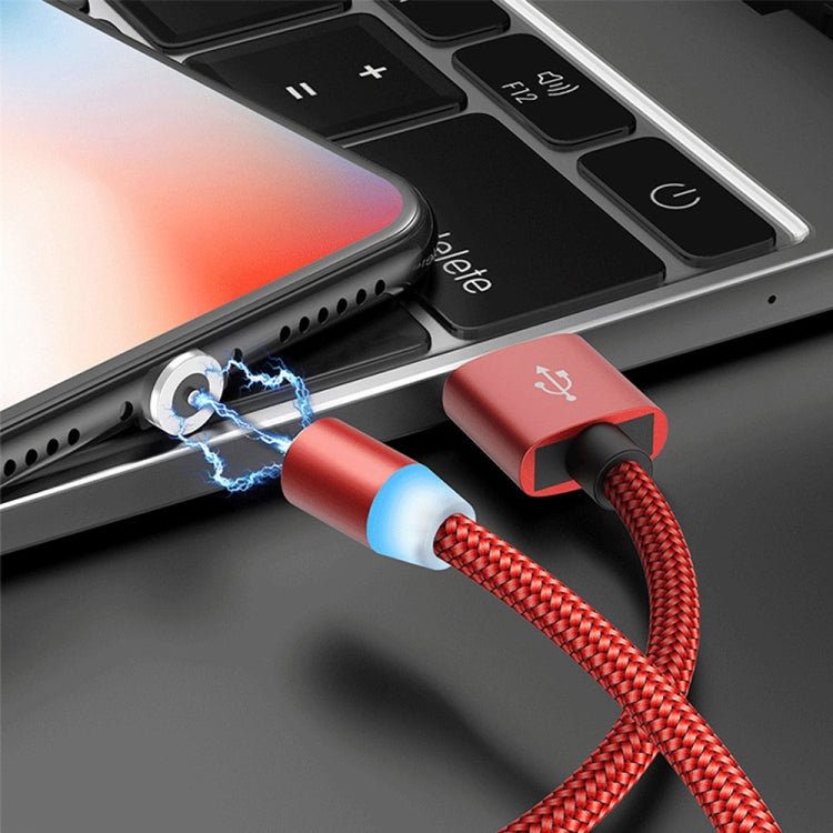 USB to Micro USB Magnetic Metal Connector Nylon Two-color Braided Magnetic Data Cable, Cable Length: 1m(Red) by buy2fix