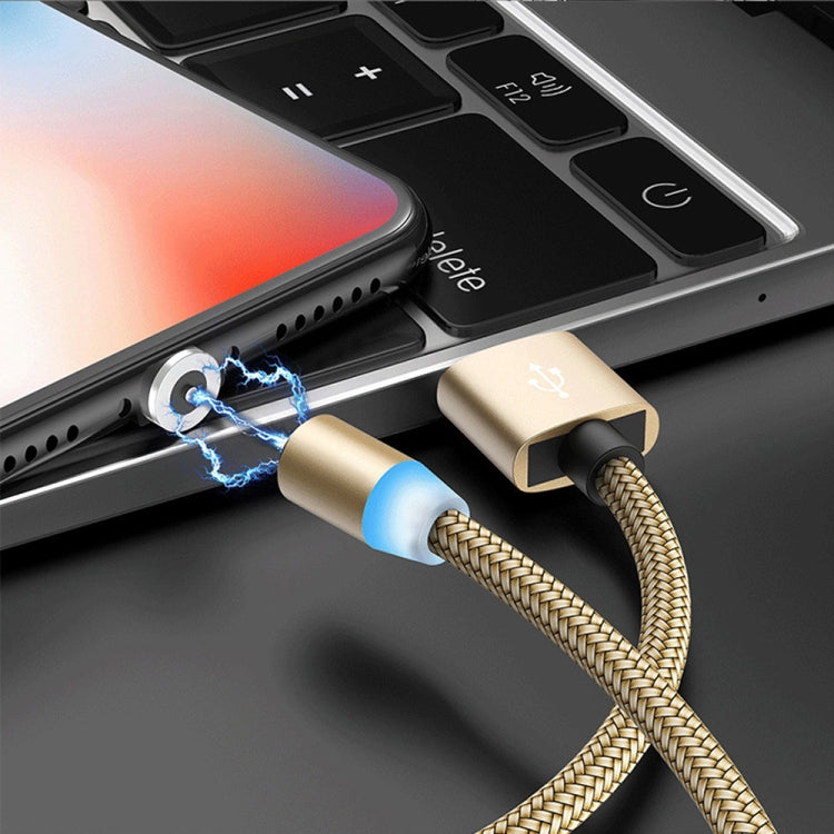 USB to Micro USB Magnetic Metal Connector Nylon Two-color Braided Magnetic Data Cable, Cable Length: 1m(Silver) by buy2fix