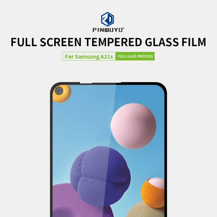 For Samsung Galaxy A21S PINWUYO 9H 2.5D Full Screen Tempered Glass Film(Black) - Galaxy Tempered Glass by PINWUYO | Online Shopping UK | buy2fix