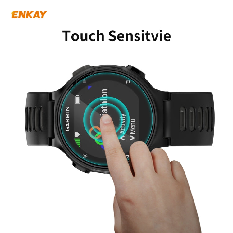 For Garmin Forerunner 735 / 735XT ENKAY Hat-Prince 0.2mm 9H 2.15D Curved Edge Tempered Glass Screen Protector Watch Film - Screen Protector by ENKAY | Online Shopping UK | buy2fix