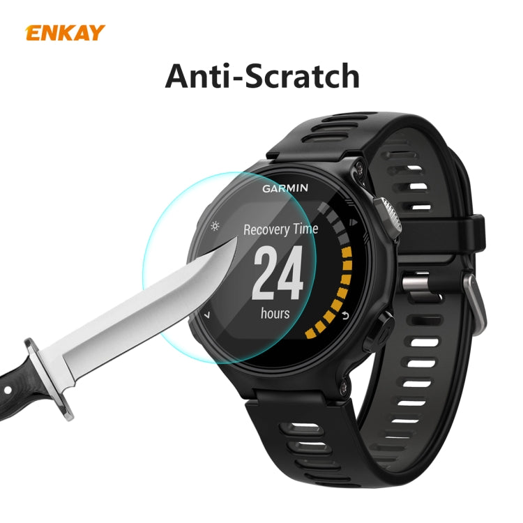 For Garmin Forerunner 735 / 735XT ENKAY Hat-Prince 0.2mm 9H 2.15D Curved Edge Tempered Glass Screen Protector Watch Film - Screen Protector by ENKAY | Online Shopping UK | buy2fix