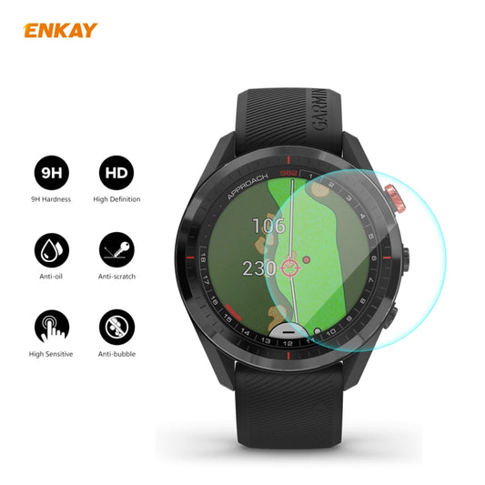 For Garmin Approach S62 2 PCS ENKAY Hat-Prince 0.2mm 9H 2.15D Curved Edge Tempered Glass Screen Protector Watch Film by ENKAY