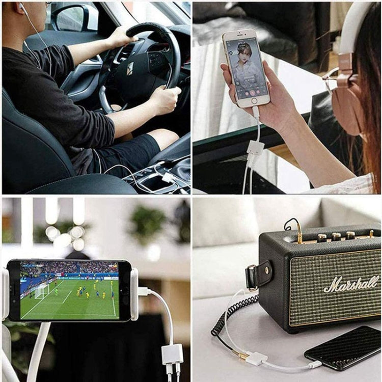 ZS-KL21804 2 in 1 8 Pin to 3.5mm Audio + 8 Pin Charging Interface, Earphone Adapter, Suitable for All IOS Systems by buy2fix