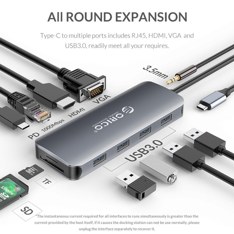 ORICO MC-U111P 11 in 1 Multifunction Docking Station - USB HUB by ORICO | Online Shopping UK | buy2fix