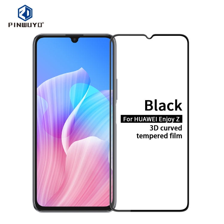 For Huawei Enjoy Z 5G PINWUYO 9H 3D Curved Full Screen Explosion-proof Tempered Glass Film(Black) - Huawei Tempered Glass by PINWUYO | Online Shopping UK | buy2fix