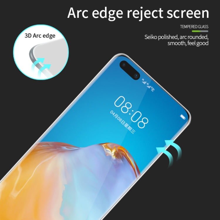 For Huawei P40 pro / P40pro+ PINWUYO 9H 3D Hot Bending Tempered Glass Film(Black) - Huawei Tempered Glass by PINWUYO | Online Shopping UK | buy2fix