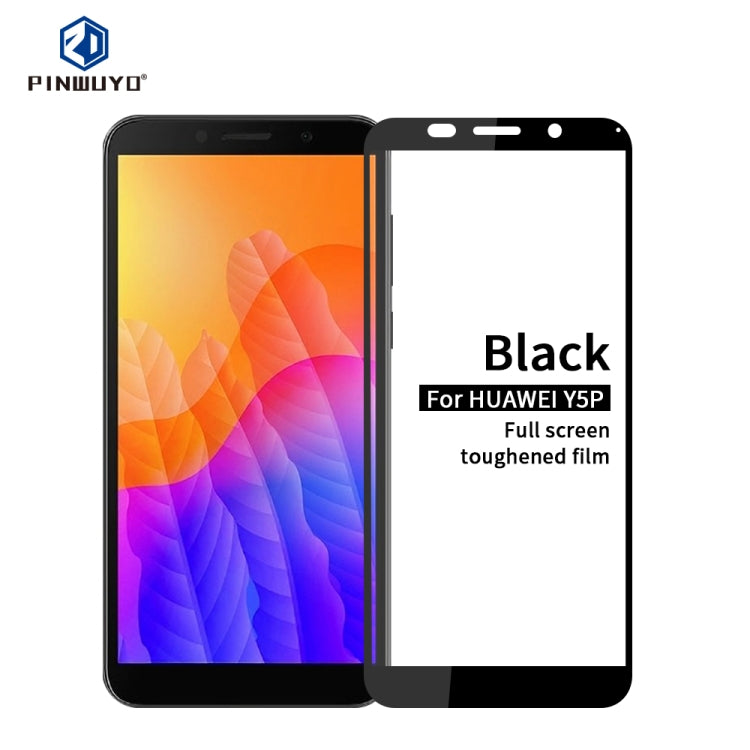 For Huawei Y5P/Y5 Prime PINWUYO 9H 2.5D Full Screen Tempered Glass Film(Black) - Huawei Tempered Glass by PINWUYO | Online Shopping UK | buy2fix