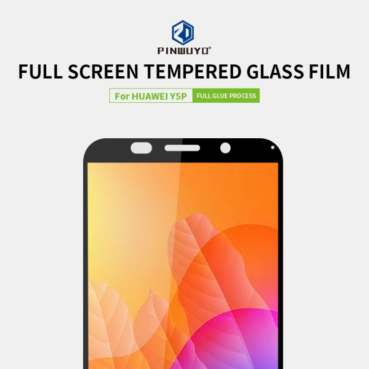 For Huawei Y5P/Y5 Prime PINWUYO 9H 2.5D Full Screen Tempered Glass Film(Black) - Huawei Tempered Glass by PINWUYO | Online Shopping UK | buy2fix